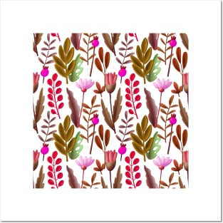 Breeze Flower Pattern Posters and Art